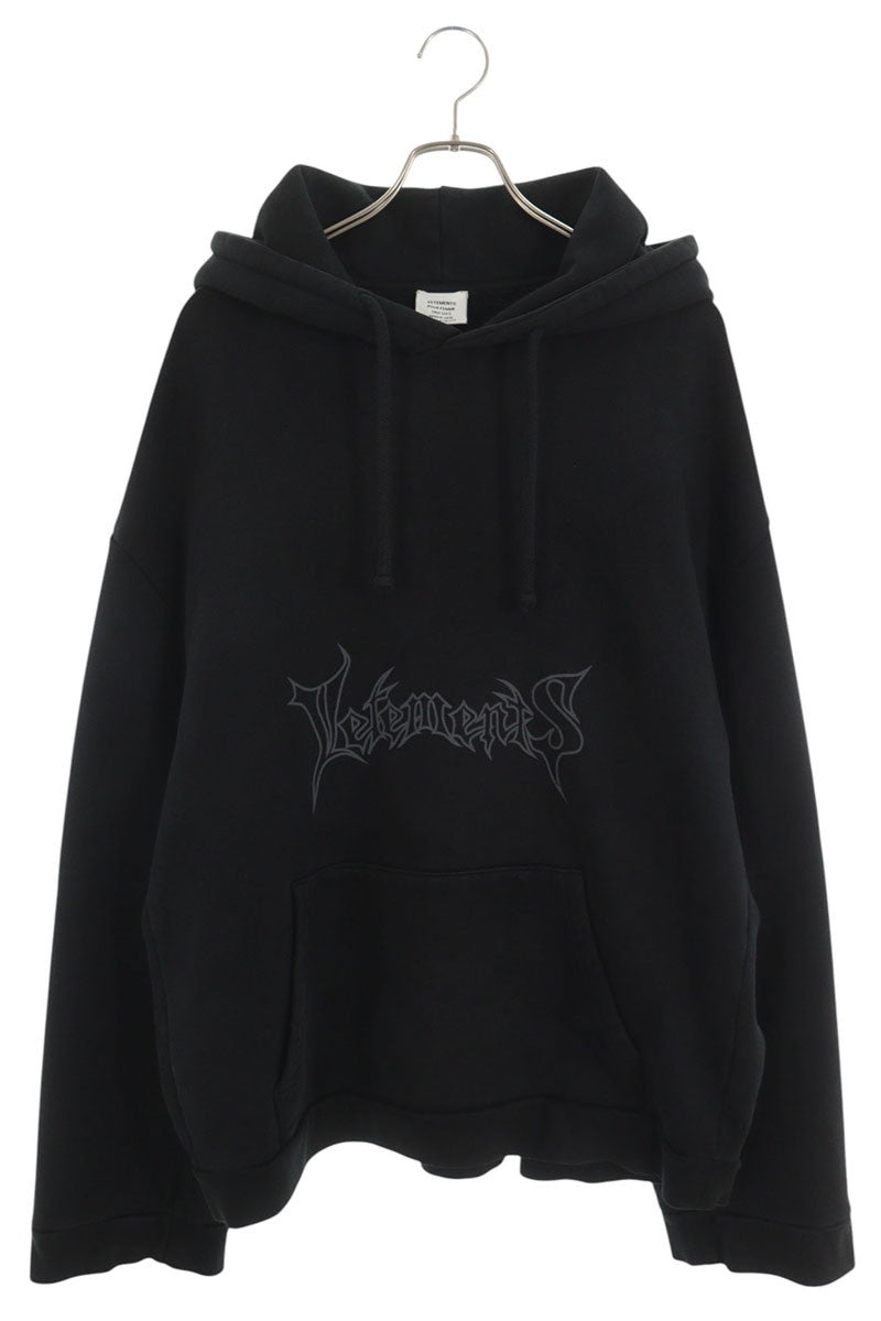 VETEMENTS 15AW Metal Logo Hoodie Black Size S
