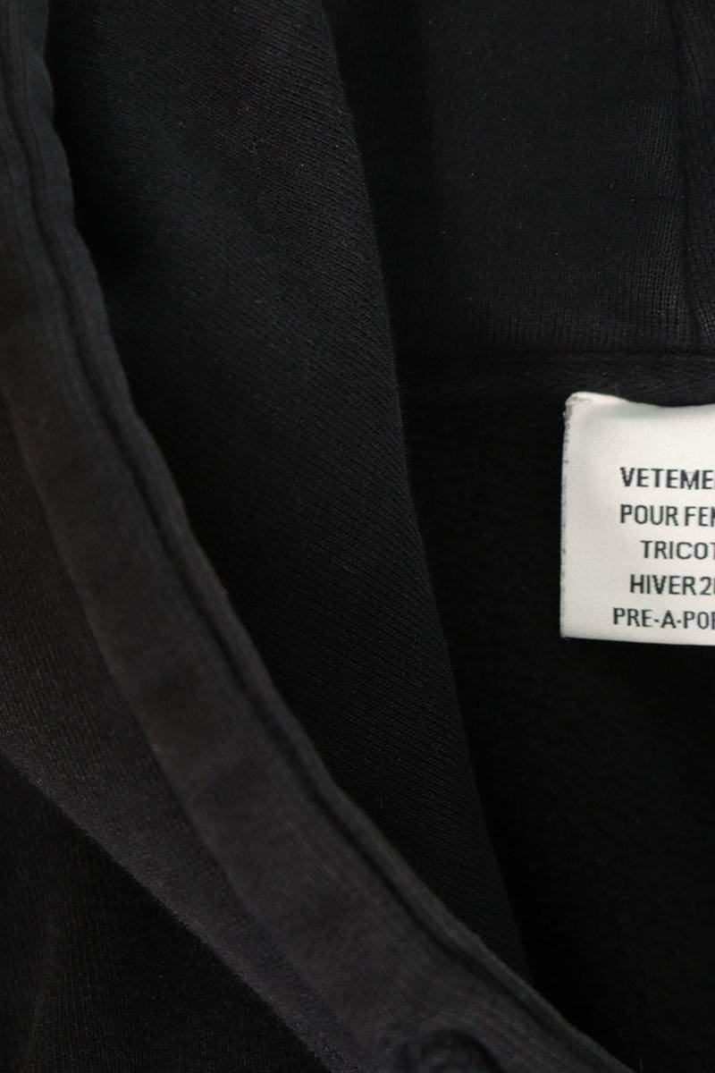 VETEMENTS 15AW Metal Logo Hoodie Black Size S
