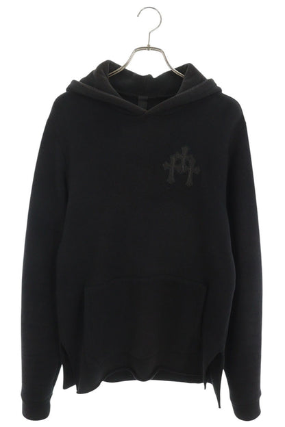 Chrome Hearts Cross Patch Leather Hoodie Black Size M