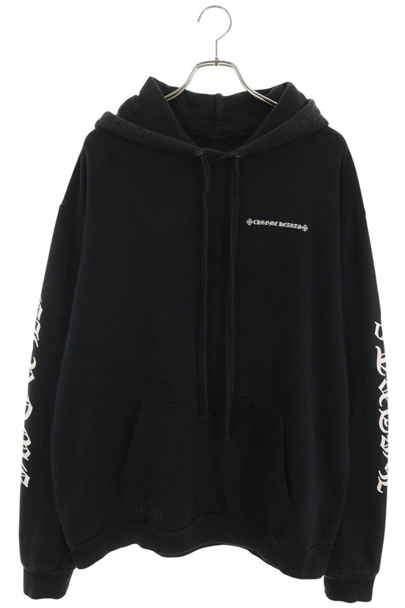 Chrome Hearts Back Cemetery Cross Print Hoodie Black Size L