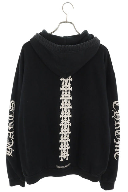 Chrome Hearts Back Cemetery Cross Print Hoodie Black Size L