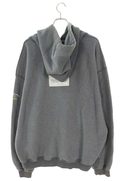 VETEMENTS Inside Out Zip-Up Hoodie Gray Size M