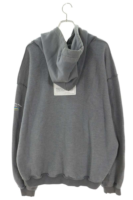 VETEMENTS Inside Out Zip-Up Hoodie Gray Size M
