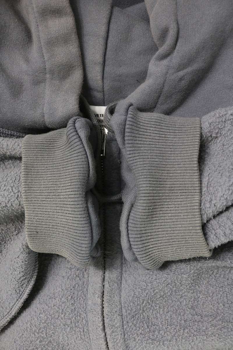 VETEMENTS Inside Out Zip-Up Hoodie Gray Size M