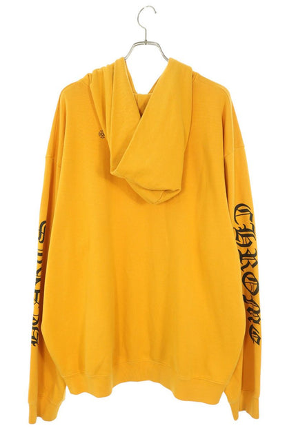 Chrome Hearts Sleeve Logo Print Hoodie Yellow Size XL