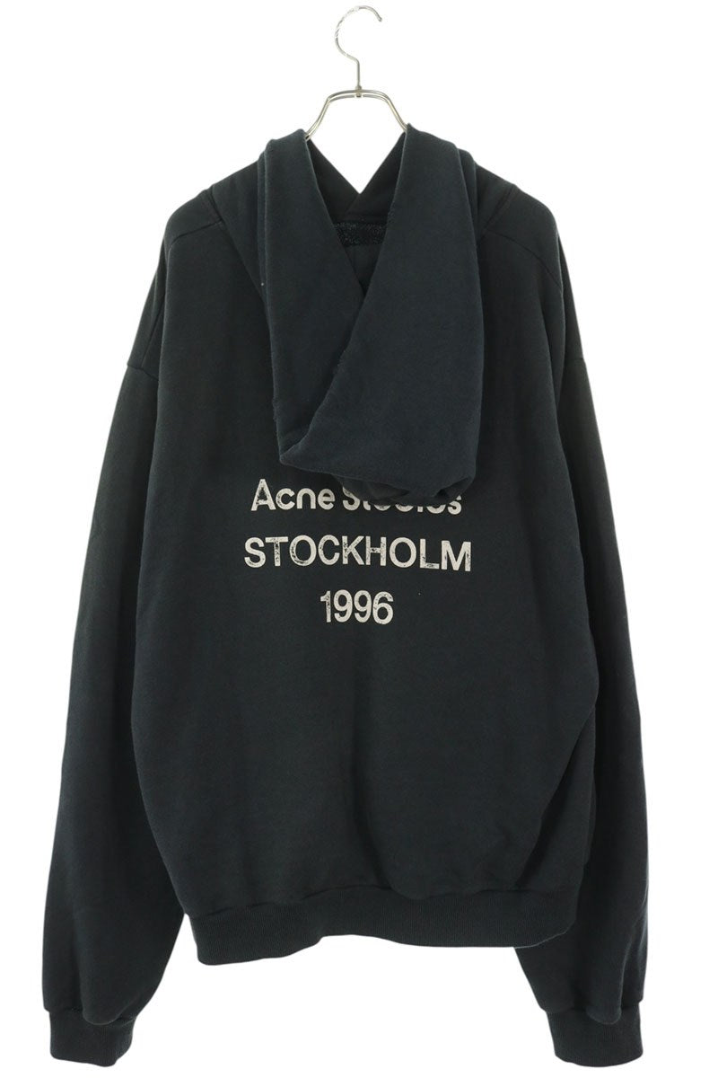 ACNE STUDIOS Vintage Fleece Logo Hoodie Navy Size XXL