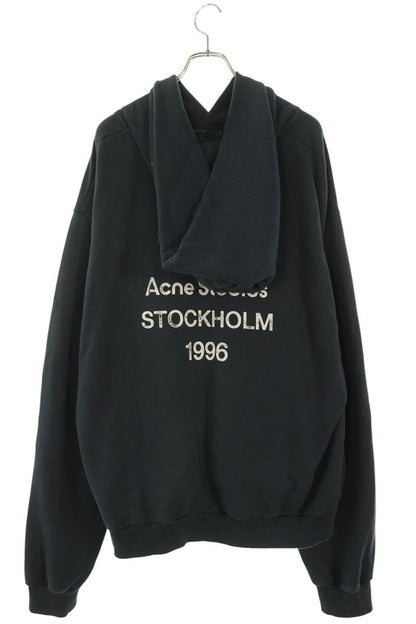 ACNE STUDIOS Vintage Fleece Logo Hoodie Navy Size XXL