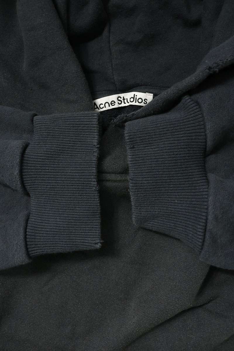 ACNE STUDIOS Vintage Fleece Logo Hoodie Navy Size XXL