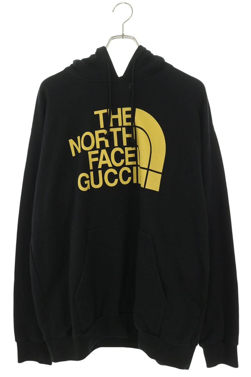 GUCCI x THE NORTH FACE Logo Print Hoodie Black Size L