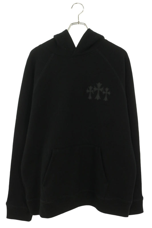 Chrome Hearts Cemetery Cross CH Logo Hoodie Black Size L