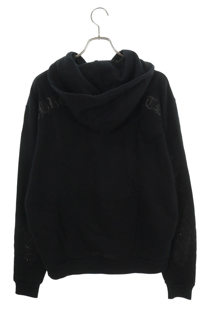 Chrome Hearts Sleeve Floral Cross Hoodie Black Size XS