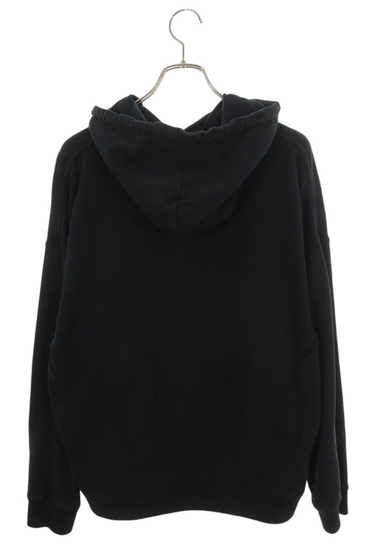 LOEWE Anagram Leather Patch Pocket Hoodie Black Size L