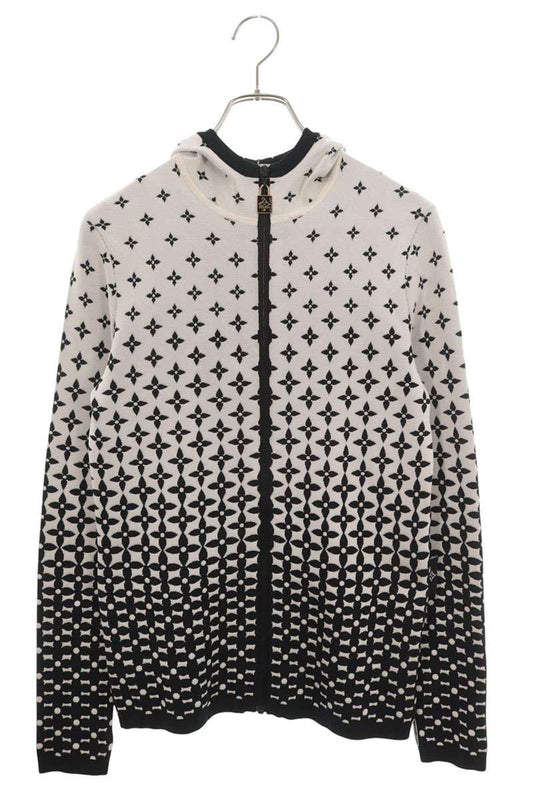 LOUISVUITTON 25SS Silk Knit Monogram Zip Hoodie Size S