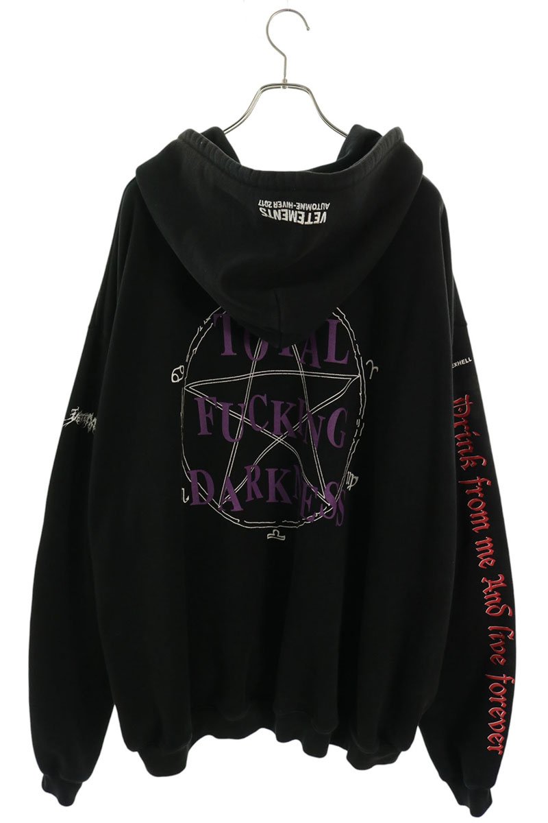 VETEMENTS 16AW Total Fucking Darkness Hoodie Multi Size L