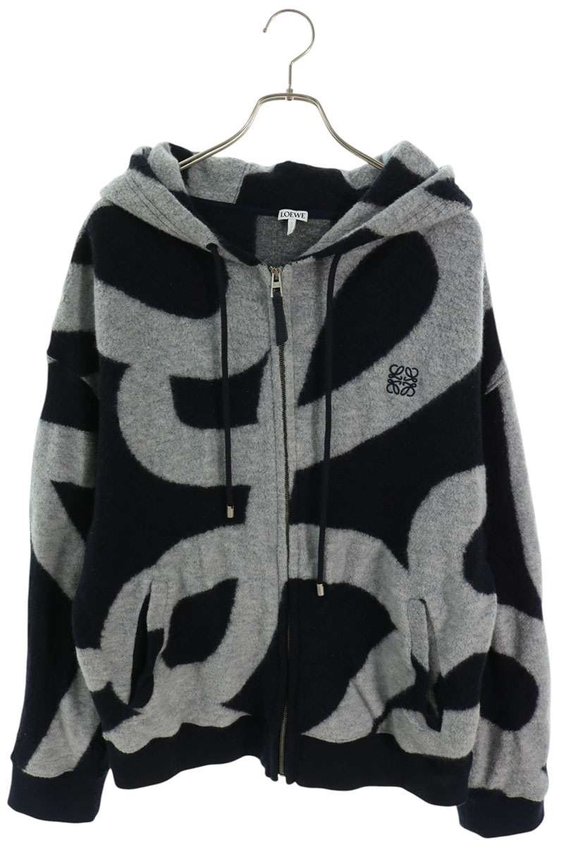 LOEWE Logo Applique Zip Hoodie Multi Size L