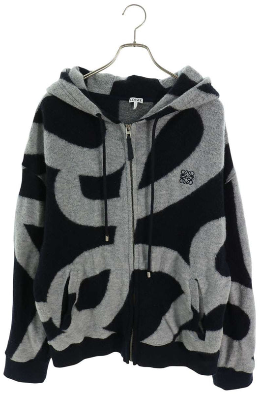 LOEWE Logo Applique Zip Hoodie Multi Size L