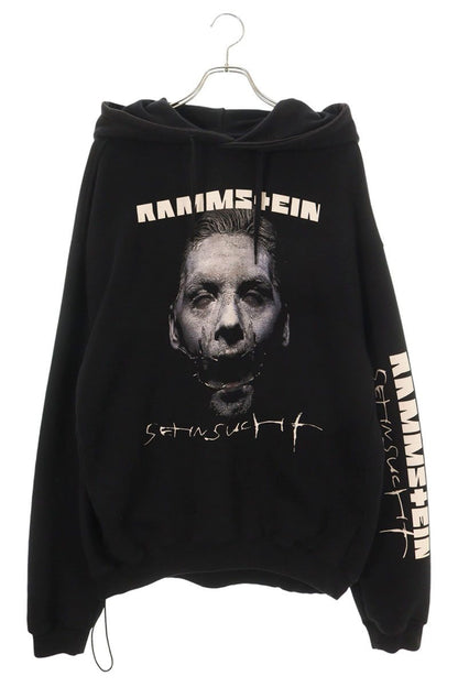 VETEMENTS 17AW Artwork Print Oversized Hoodie Black Size S