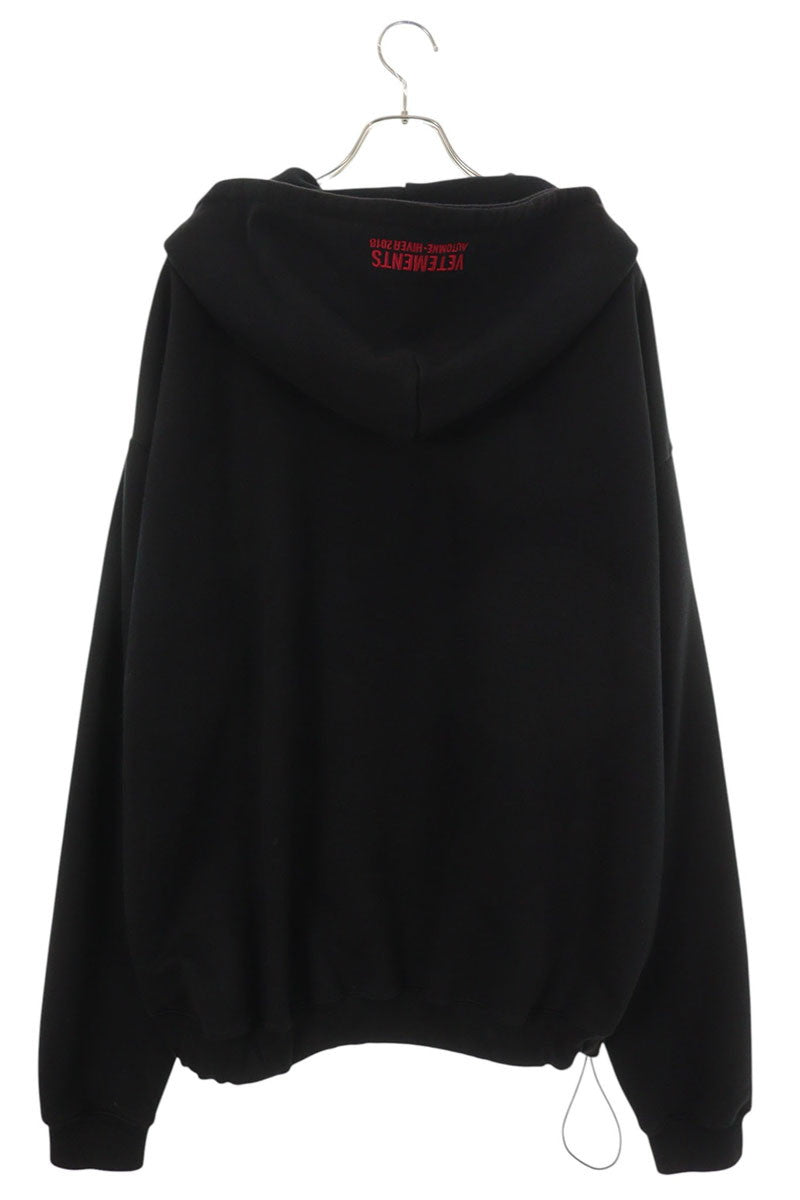 VETEMENTS 17AW Artwork Print Oversized Hoodie Black Size S