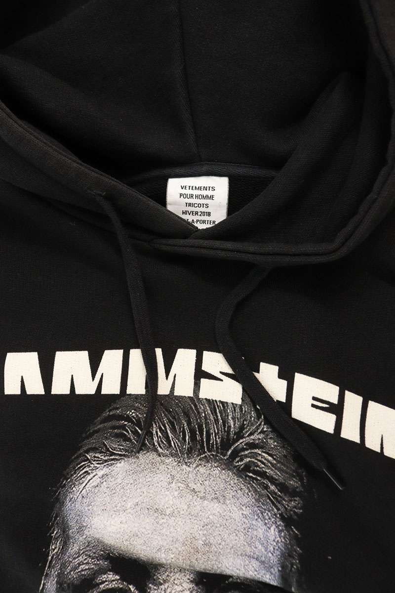 VETEMENTS 17AW Artwork Print Oversized Hoodie Black Size S