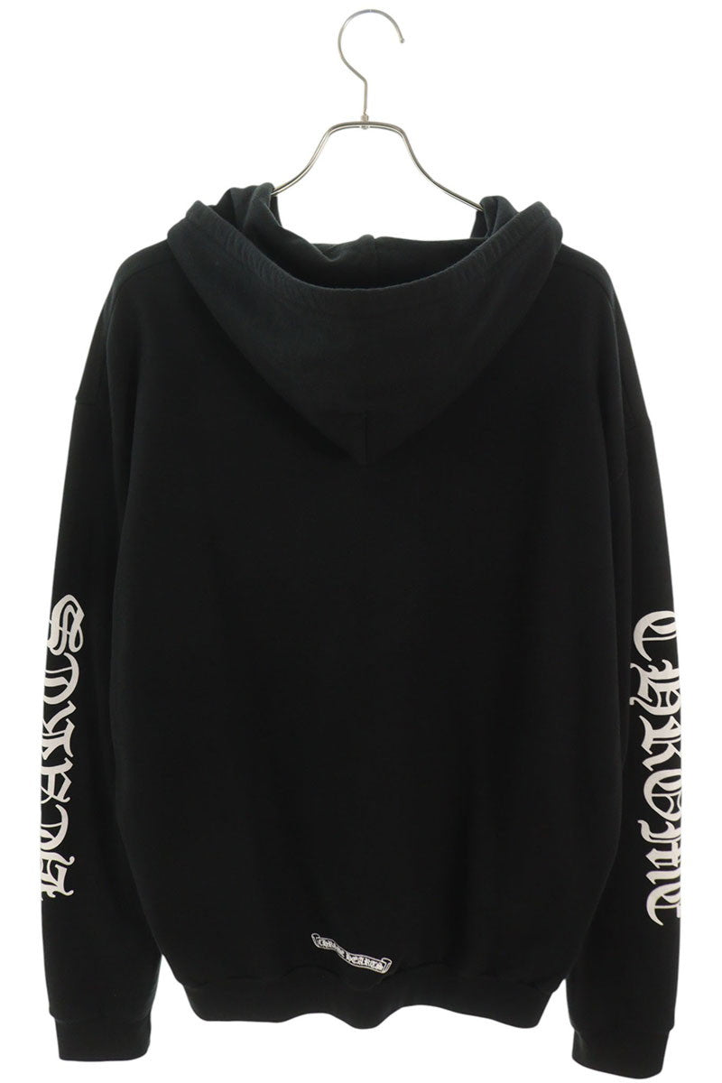 Chrome Hearts Arm Logo Print Zip Hoodie Black Size L