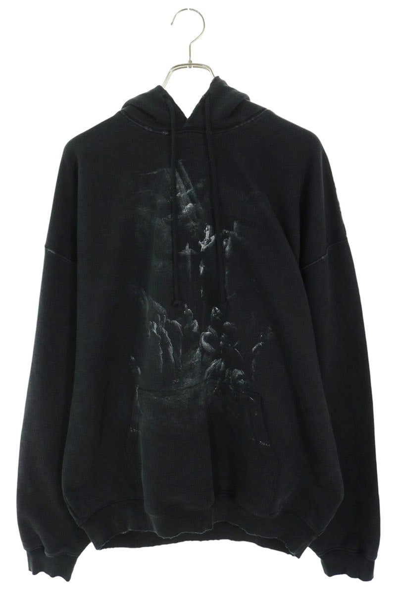 VETEMENTS X Print Pullover Hoodie Black Size M