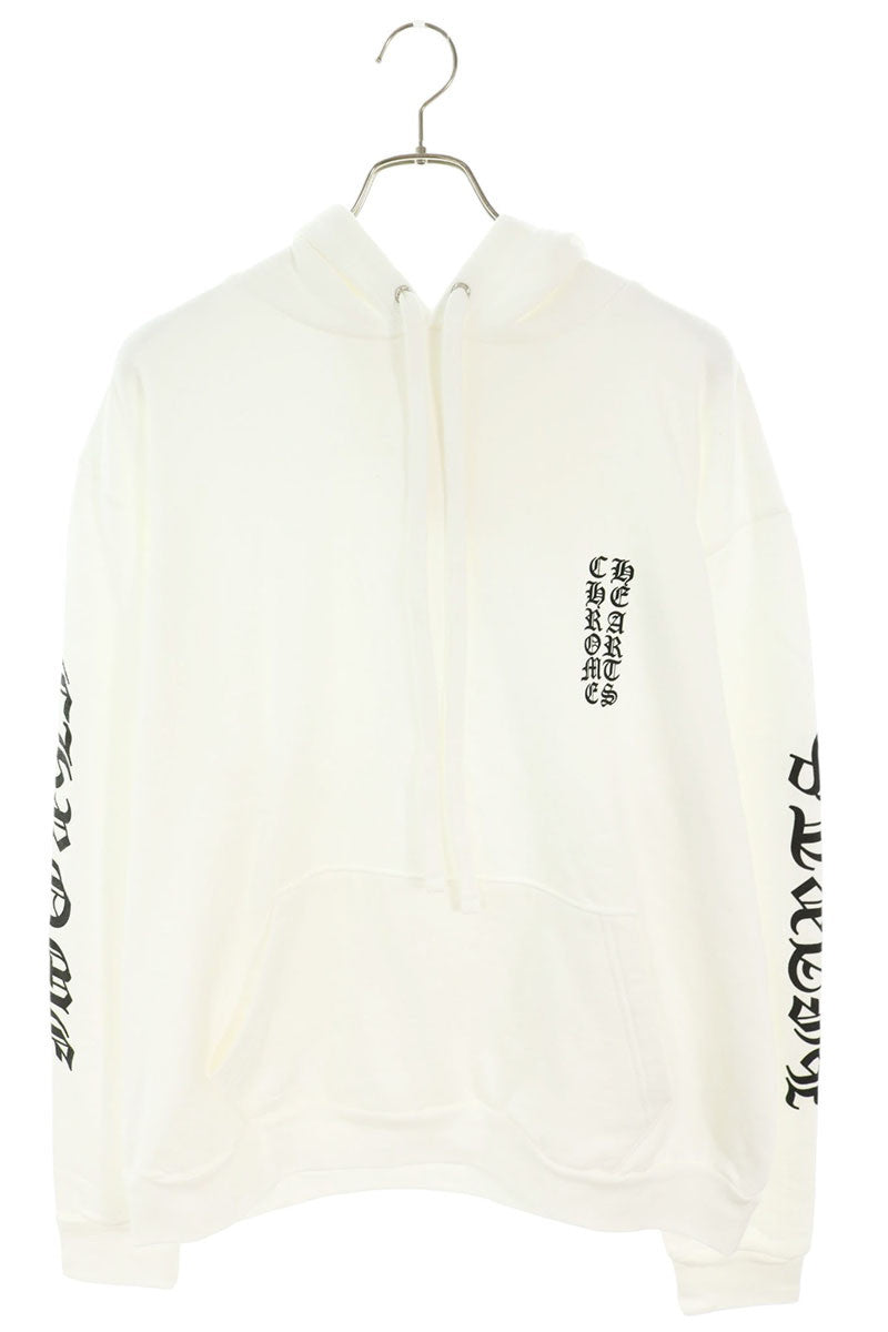 Chrome Hearts Arm Logo Print Pullover Hoodie White Size L