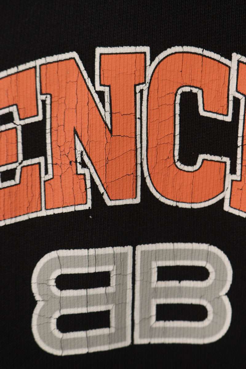 BALENCIAGA 22SS College Logo Pullover Hoodie Black Size 2