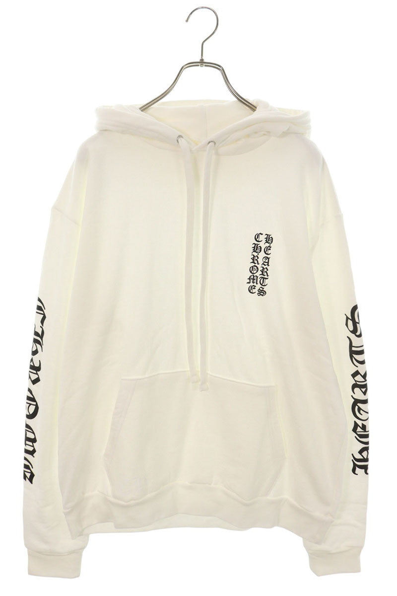 Chrome Hearts Sleeve Logo Print Hoodie White/Black Size M