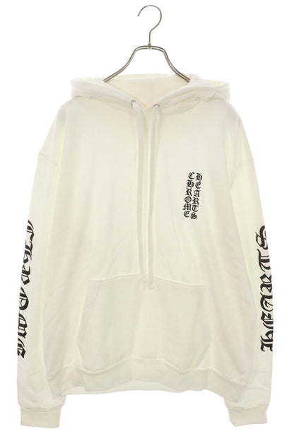 Chrome Hearts Sleeve Logo Print Hoodie White/Black Size M