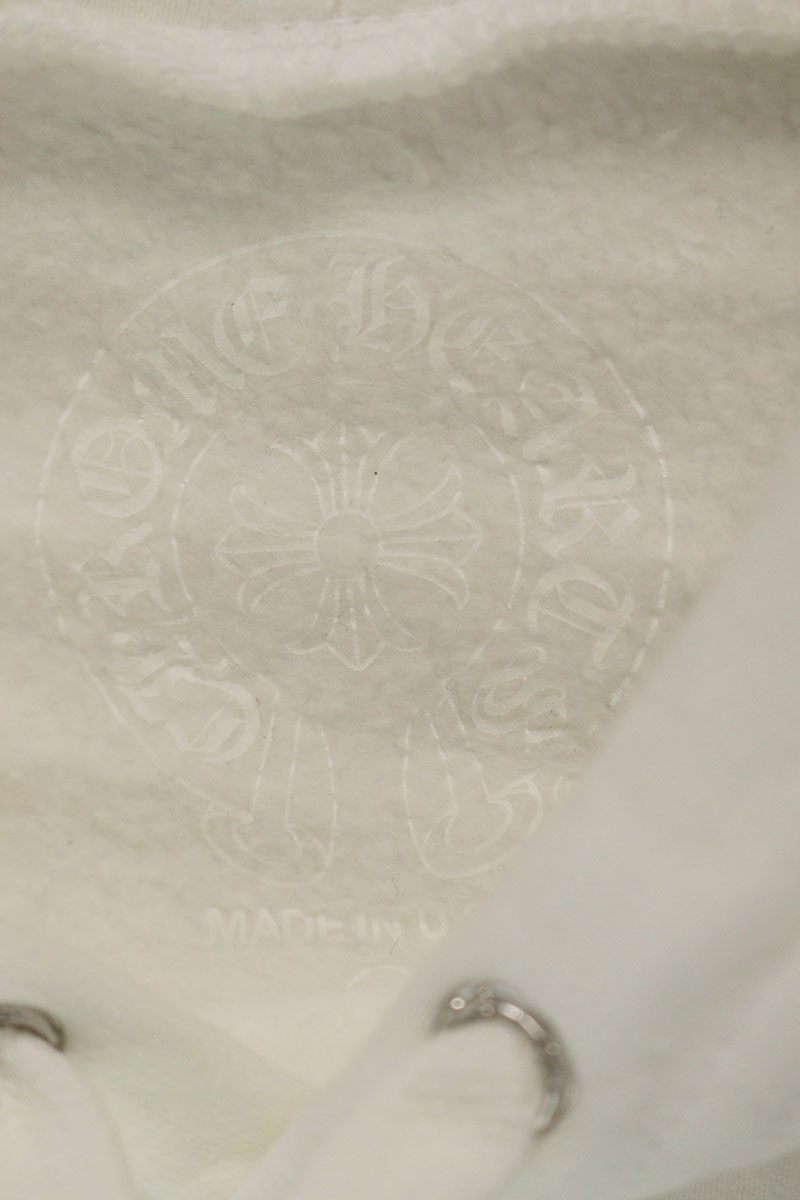 Chrome Hearts Sleeve Logo Print Hoodie White/Black Size M