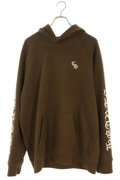 Chrome Hearts SLOW RIDE CH Logo Hoodie Brown/White Size XL