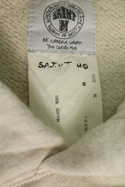 SAINT MICHAEL BORN X RAISED Graphic Hoodie Beige Size XL