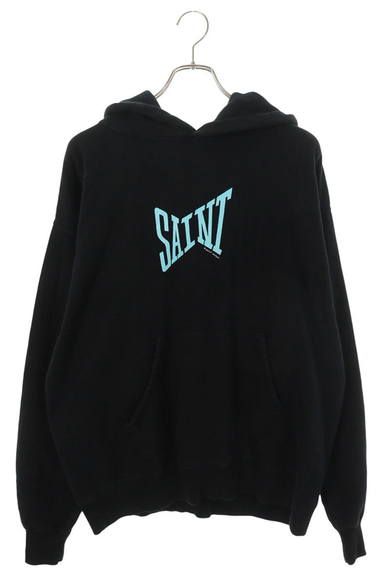 SAINT MICHAEL Front Print Hoodie Black Size XL