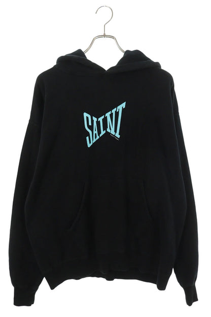 SAINT MICHAEL Front Print Hoodie Black Size XL