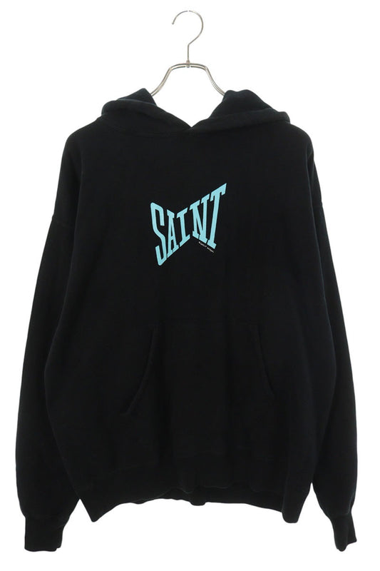 SAINT MICHAEL Front Print Hoodie Black Size XL