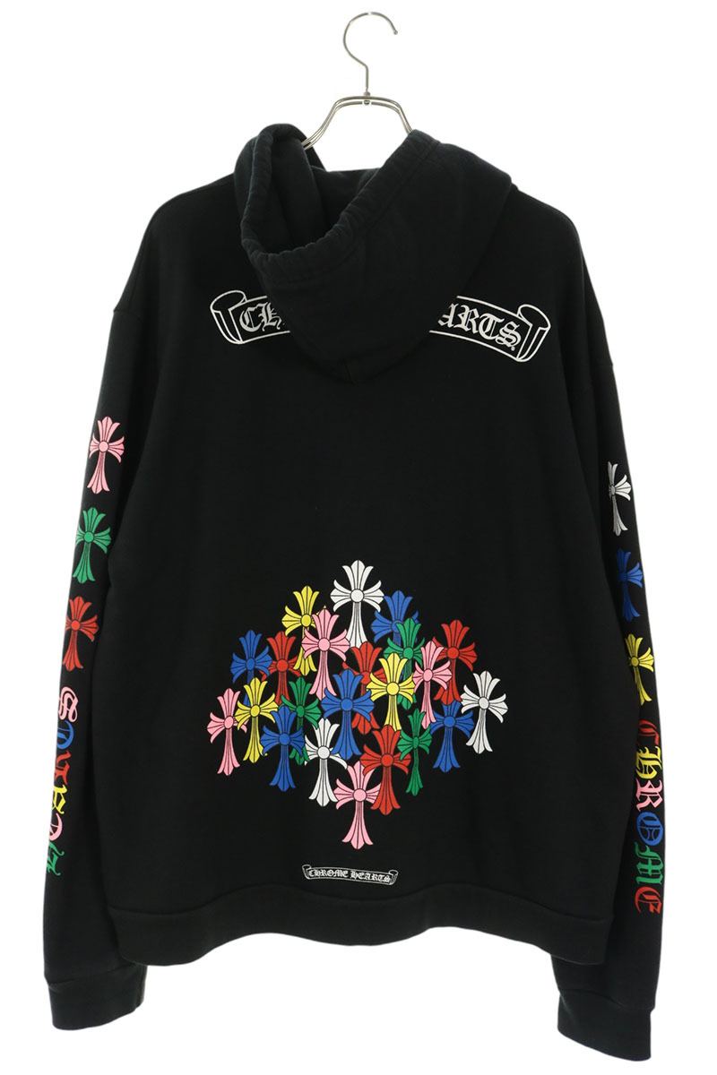 Chrome Hearts Multicolor Cemetery Cross Hoodie Black Size L