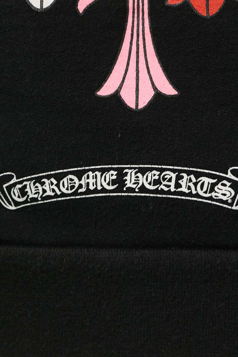 Chrome Hearts Multicolor Cemetery Cross Hoodie Black Size L
