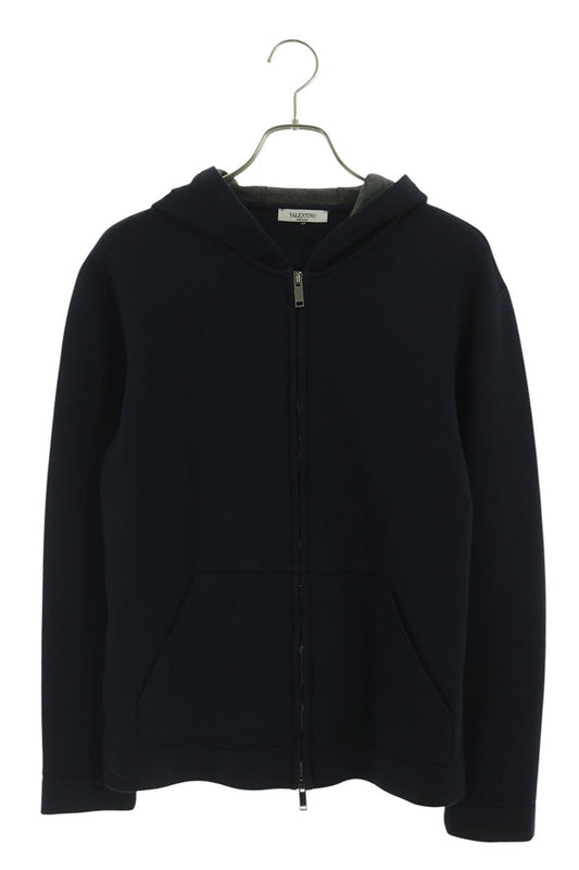 VALENTINO Rockstud Bonded Zip Hoodie Navy Size S