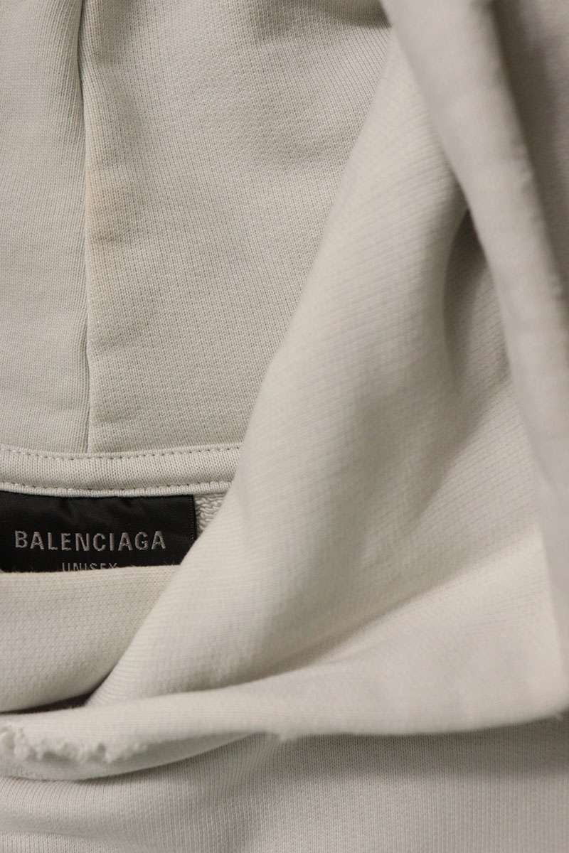 BALENCIAGA 25SS Distressed Logo Pullover Hoodie Multi Size S