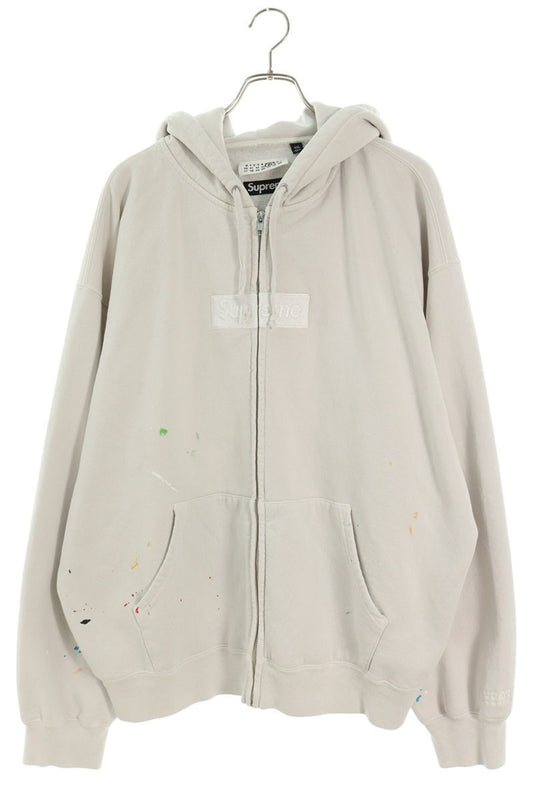 MM6 x Supreme 26SS Box Logo Zip Up Hoodie White Size XXL