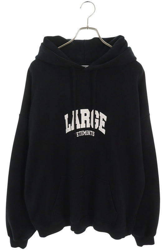 VETEMENTS Large Embroidered Oversized Hoodie Black Size 0