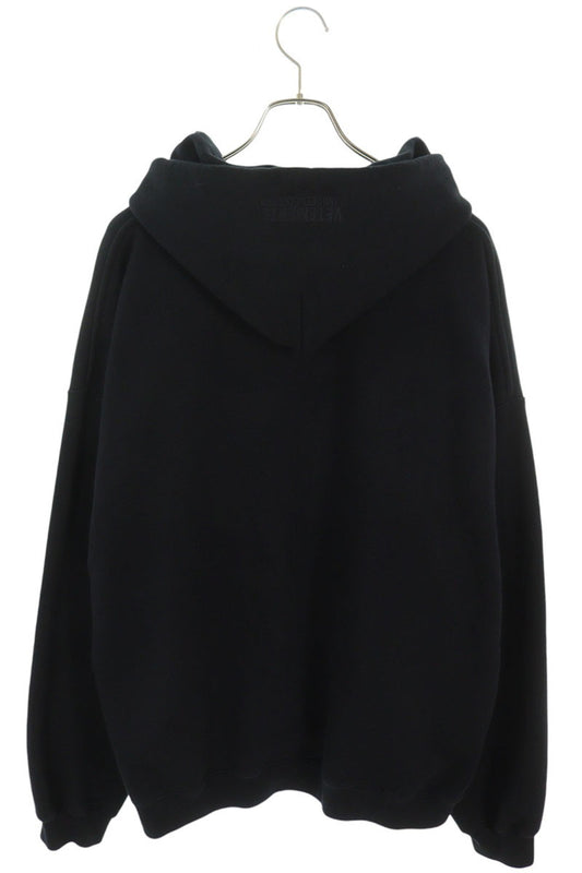 VETEMENTS Large Embroidered Oversized Hoodie Black Size 0