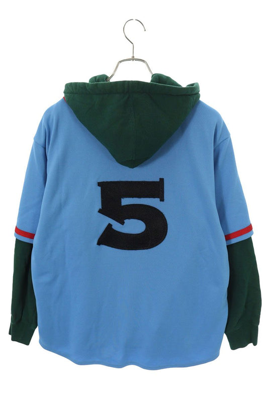 SUPREME 22SS Baseball Jersey Hoodie Blue/Green Size M