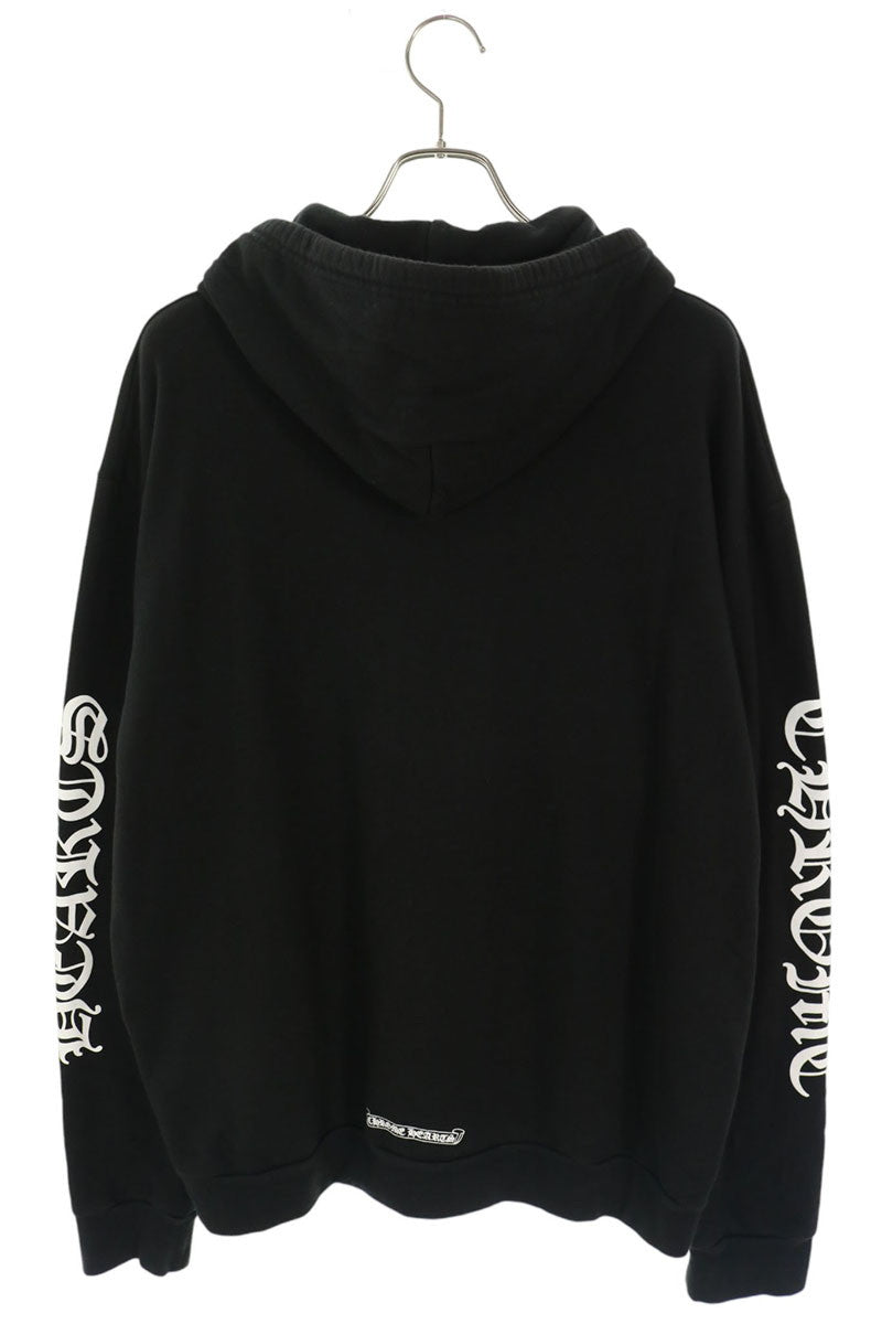 Chrome Hearts Vertical Logo Arm Zip Hoodie Black Size XL