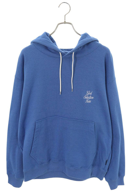 GOD SELECTION XXX Logo Embroidery Hoodie Blue Size L