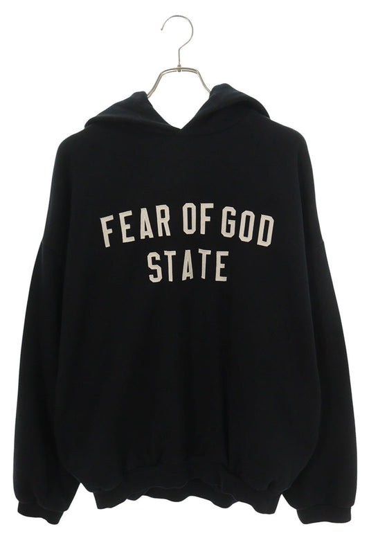 ESSENTIALS Logo Embroidery Hoodie Black Size S