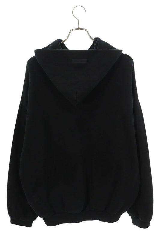 ESSENTIALS Logo Embroidery Hoodie Black Size S