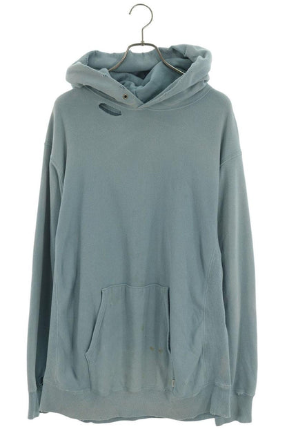 SUGARHILL Cotton Damaged Faded Hoodie Light Blue Size 2