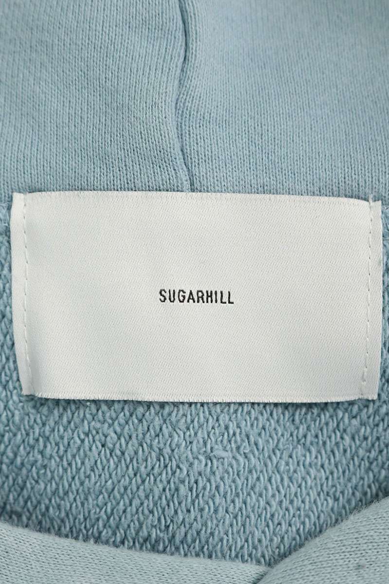 SUGARHILL Cotton Damaged Faded Hoodie Light Blue Size 2