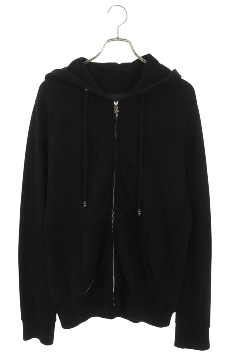 Chrome Hearts SWTSHRT HD ZIP HRSSHE LTHR Hoodie Black Size L